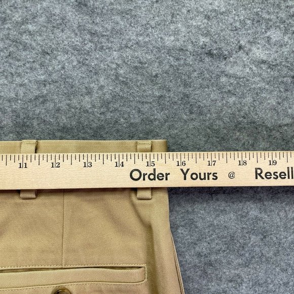 Brooks Brothers Chino Pants Men 31 x 30 Beige Tan Elliot Fit Cuffed Pleated - Picture 9 of 11